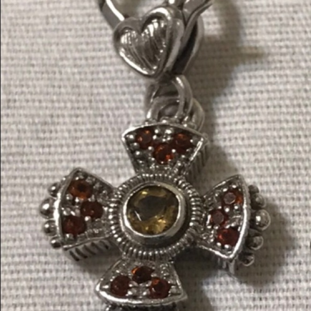 JUDITH RIPKA Sterling MALTESE CROSS ENHANCER-CHARM